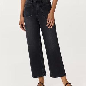 Quince Black High-Rise Wide-Leg Jeans
